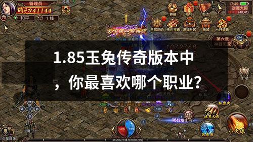 1.85玉兔传奇版本中,你最喜欢哪个职业?