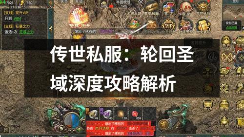 传世私服:轮回圣域深度攻略解析