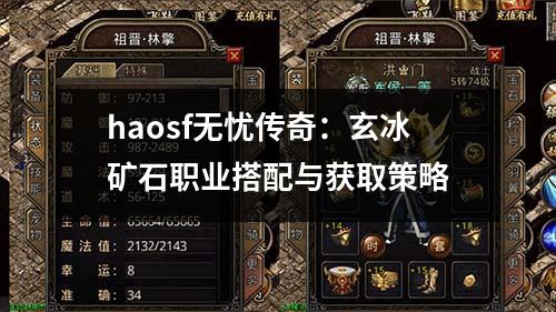 haosf无忧传奇:玄冰矿石职业搭配与获取策略 haosf无忧传奇:玄冰矿石职业搭配与获取策略